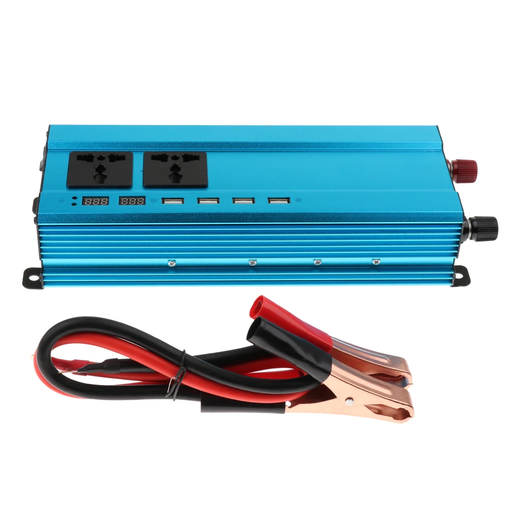 5000W Инвертор Чистая синусоида DC 24V to 240V AC конвертер автомобильный инвертор источник питания-синий