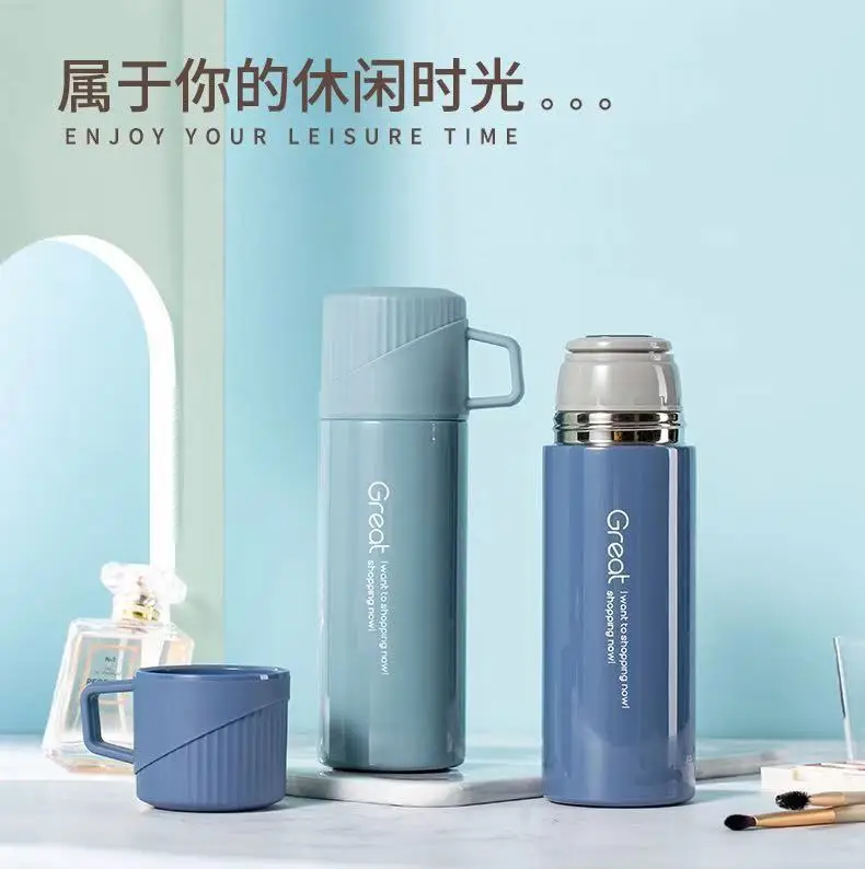 

Fuquan qiao ti Spacious 304 Stainless Steel Insulated Cup Bullet Cup Lid Dual Purpose Outdoor Sports Shift Gift Cup