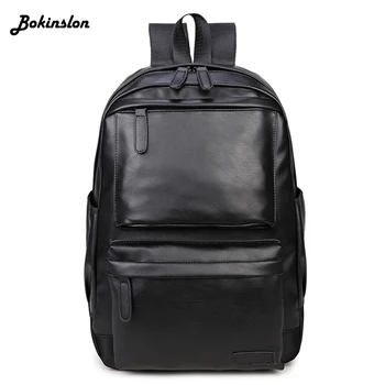 

Bokinslon Casual Student Backpack Male Drawstring Oil Wax Canvas Bag Diagonal Man Travel Backpack
