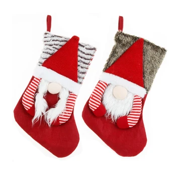 

Christmas Stocking Cute 3D Plush Swedish Gnome Xmas Socks Hanging Fireplace Tree Decorations Gift Candy Treat Bag girlfriend