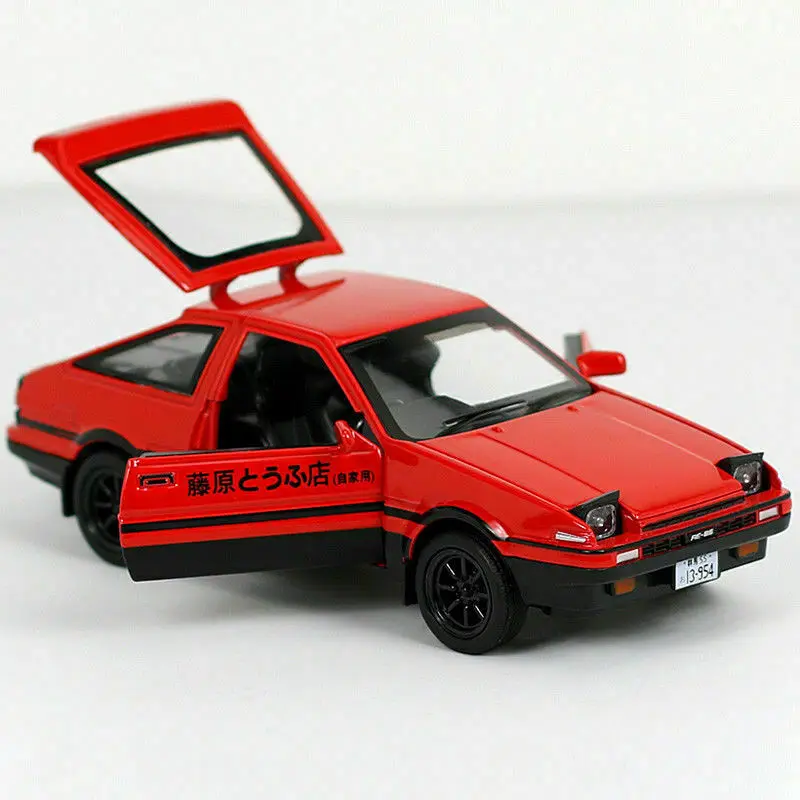 Miniauto 1/28 начальный D Toyota TRUENO AE86 литой автомобиль модель Мини Сплав автомобиль игрушки w/звук и свет