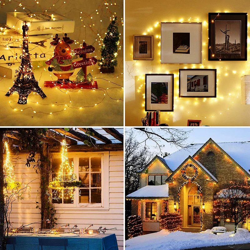 

10M 100LEDs USB String Light Silver Wire Fairy String Lights Wateproof Plug In Adapter For Christmas Party Holiday Wedding Decor