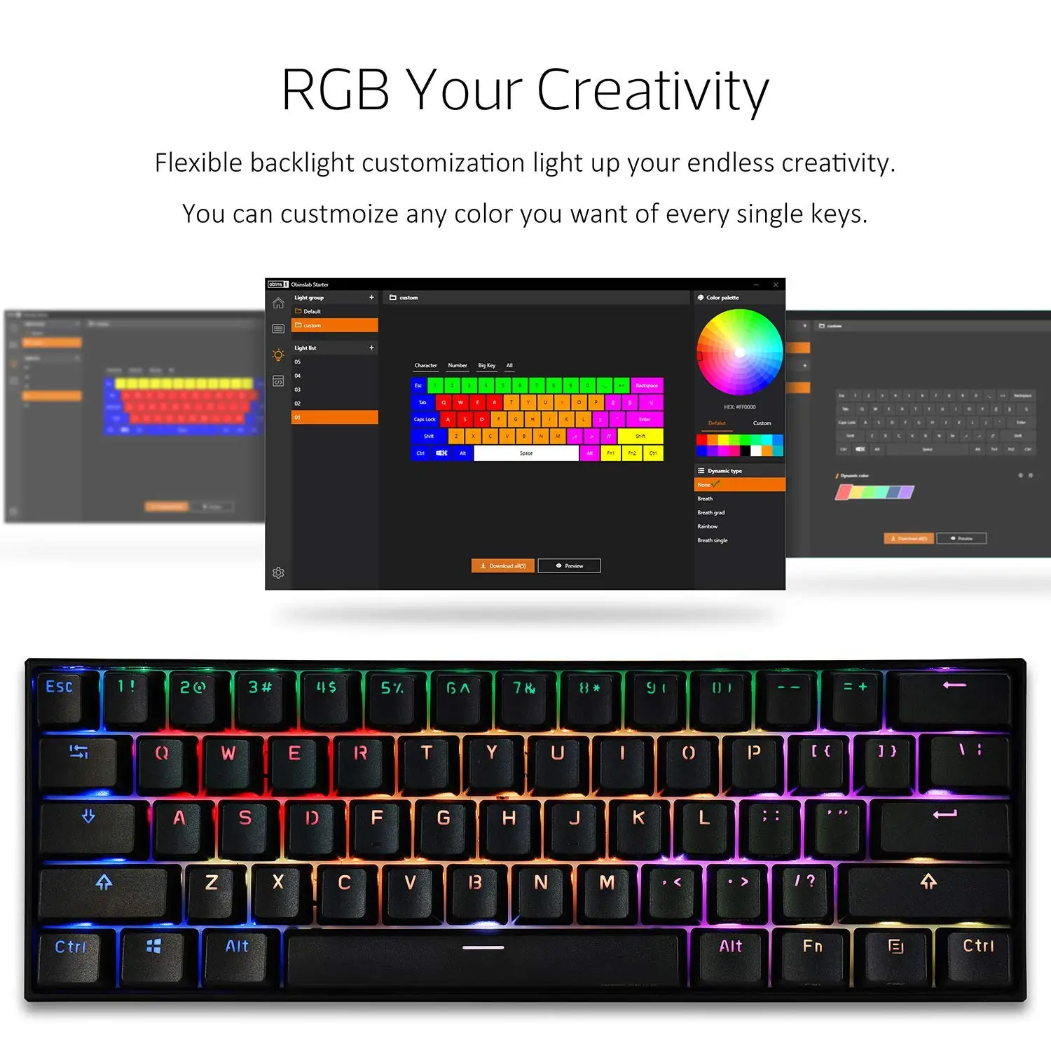 Anne Pro2 60% bluetooth 4,0 type-C RGB 61 клавиша Механическая игровая клавиатура красный синий коричневый переключатель Gateron