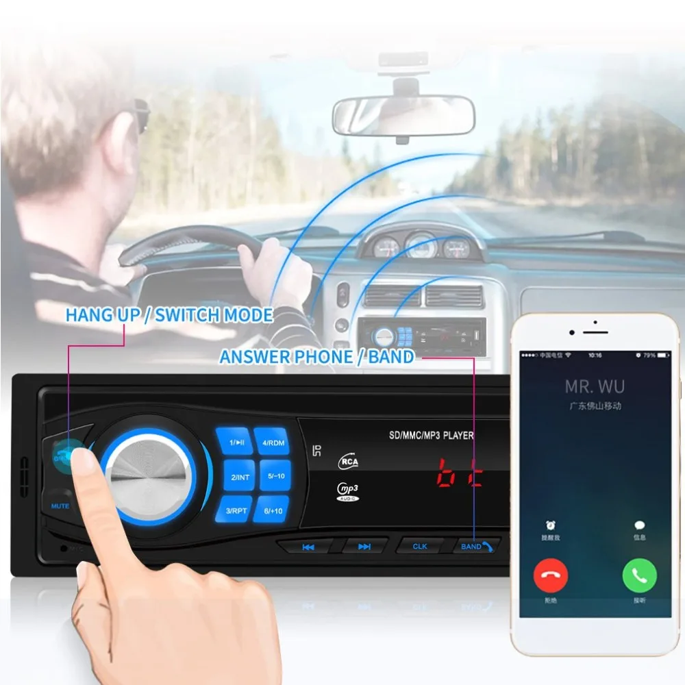Автомагнитола 12 в автомобильный стерео радио FM Aux-IN входной приемник SD USB In-dash 1 din автомобильный MP3 мультимедийный плеер