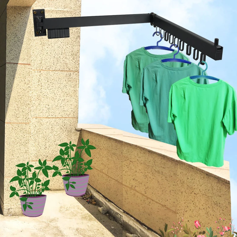 Горячая многофункциональная расширяемая сушилка вешалка, вращающаяся на 360 градусов для ванной комнаты, балкона XJS789