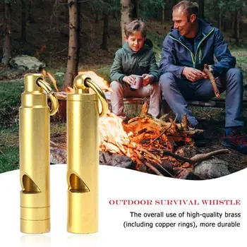 

Portable Mini Brass Whistle Keyring Keychain for Outdoor Emergency Survival Emergency Whistling Camping Tool Supplies