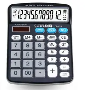 Черный CT-928 112 шаг обзор калькулятор CITIPLUS Прямая поставка от производителя калькулятор для офиса дома и школы работы - Цвет: Черный