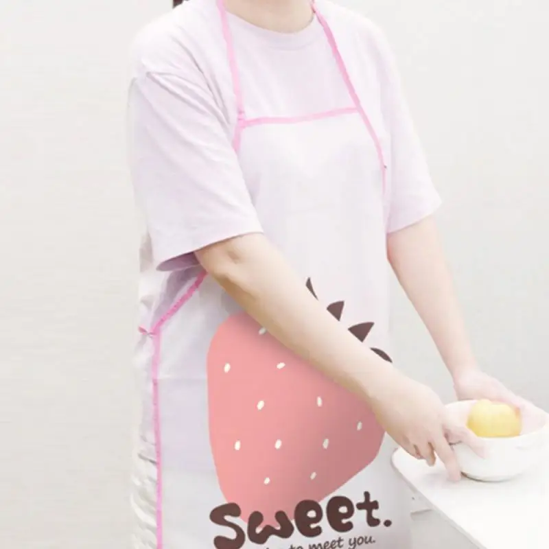 New Fruits Apron Sleeveless Waterproof Anti-oil Aprons Kitchen Cooking Waist Bib Creative Women Apron For Kitchen