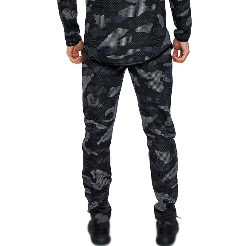 Men military ankle-length pants Elastic Waist Middle Waist Zip Casual Pants Trousers Plus Size Camouflage Sports Fitness