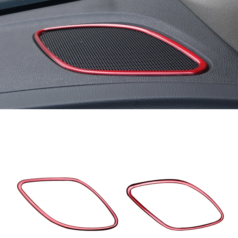 Lsrtw2017 Нержавеющая сталь приборной панели автомобиля звуковой проигрыватель планки для Защитные чехлы для сидений, сшитые специально для Opel Astra K - Название цвета: power red