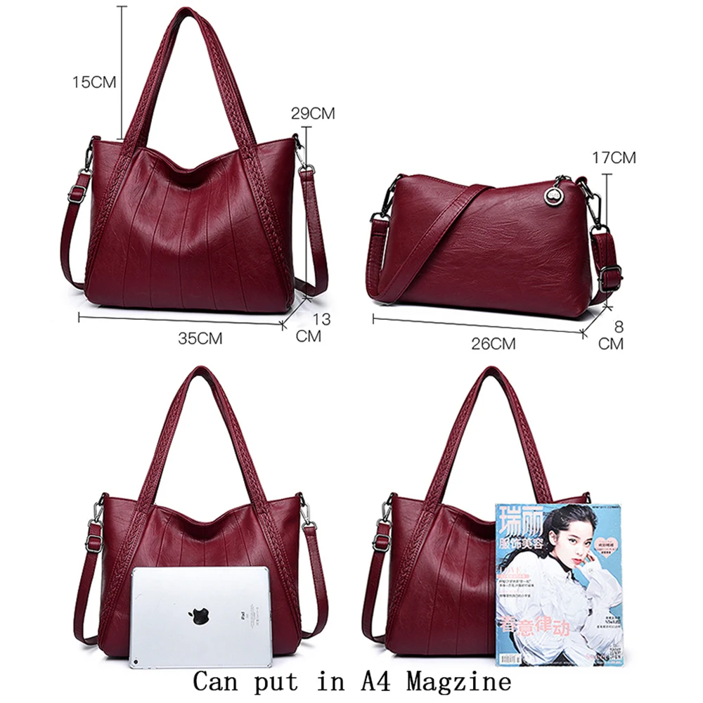 2 комплекта женские повседневные сумки тоуты женская сумка кожаные на плечо