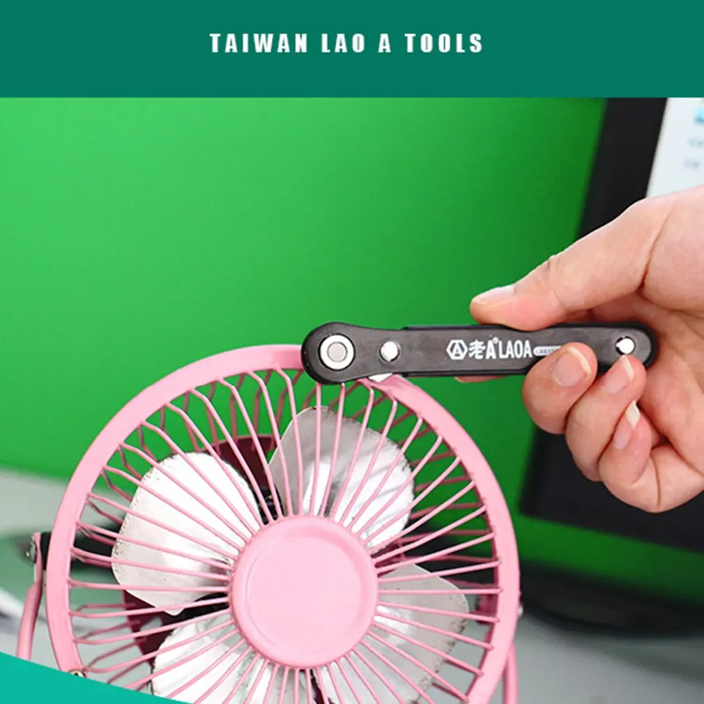 LAOA Dual Head L-shaped Mini Socket Wrench with 10pcs Screwdriver Bits Key Utility Tool And Screwdriver Bit Drill Set