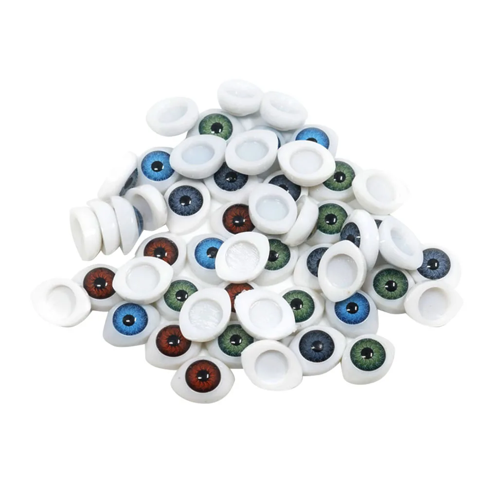60x Plastic Glass Gothic Eyes Scrapbooking Embellishments For Dolls Making