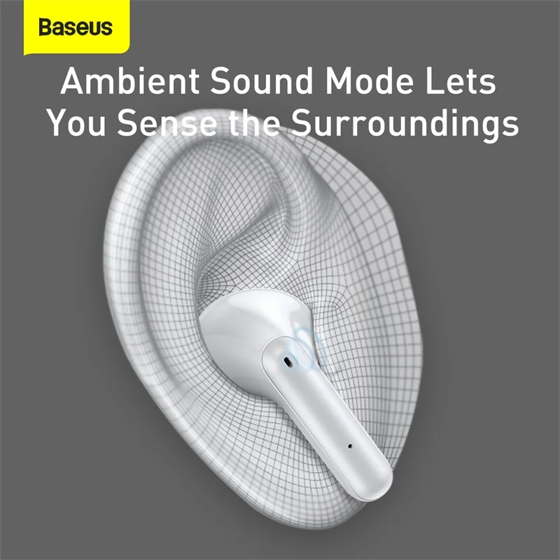 Baseus TWS ANC Wireless Bluetooth 5.1 Earphone Active Noise Cancelling Hi-Fi Audio Earphones Touch Control Gaming Earbuds