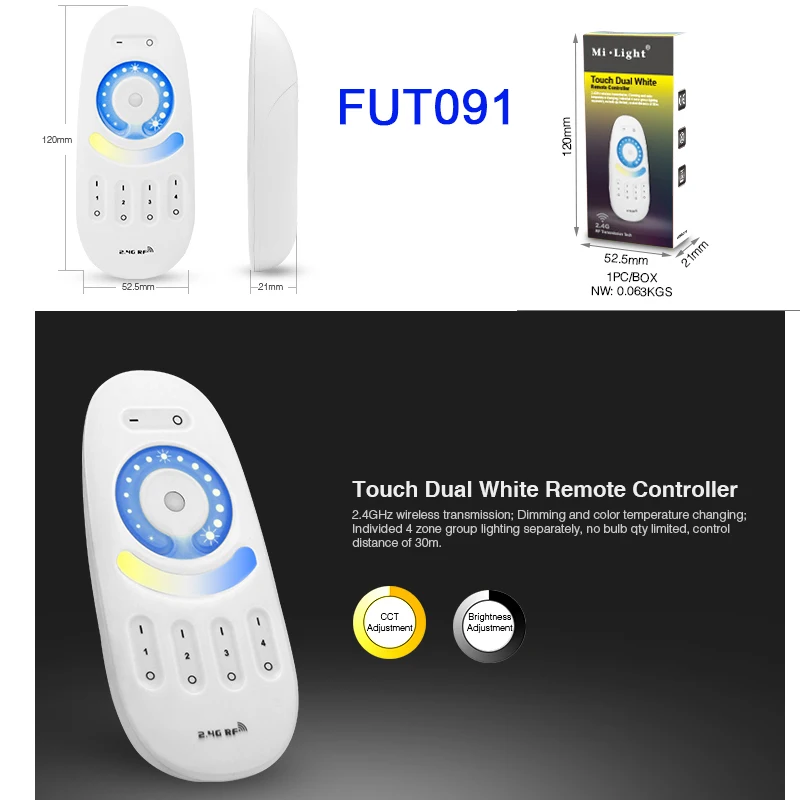 Miboxer PL2 40 Вт Светодиодный светильник с цветной температурой 220 В 2 4G CCT Smart Panel пульт
