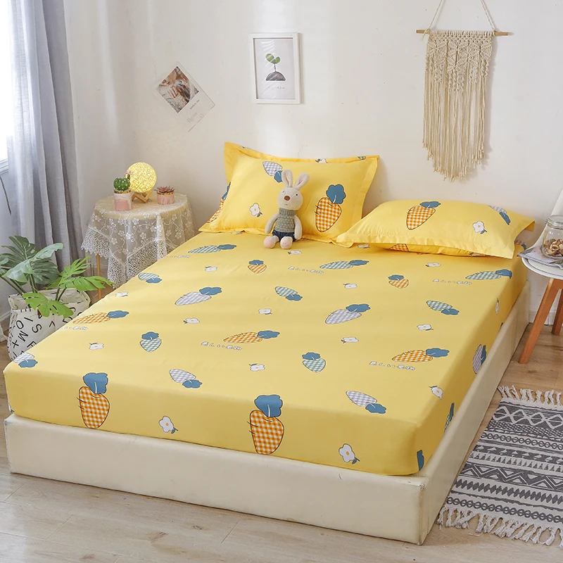J New Arrivals 1pc Soft Printed Fitted Sheet With Elastic Band Bed