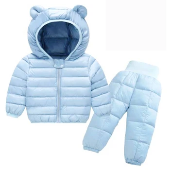 

Winter Children Jackets+Pants Sets 2pcs Spring Boys Hooded Coats For Girls Jacket Toddler Infant Clothes Suit Kids Costume suit