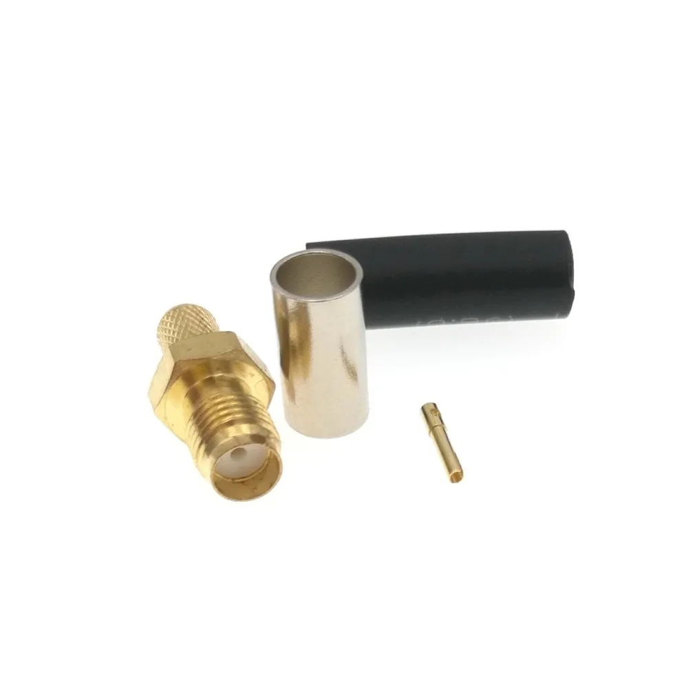 

100PCS RF Coax Connector Socket SMA Female Jack Crimp for LMR195 RG58 RG142 RG223 RG400 Cable Plug Gold Coaxial