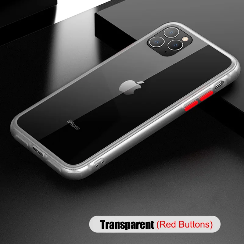 Transparent Противоударный силиконовый чехол-бампер для iPhone 11 Pro Xs Max Xr X, прозрачный 360 матовый защитный чехол для iPhone 7 8 Plus, Fundas - Цвет: Transparent