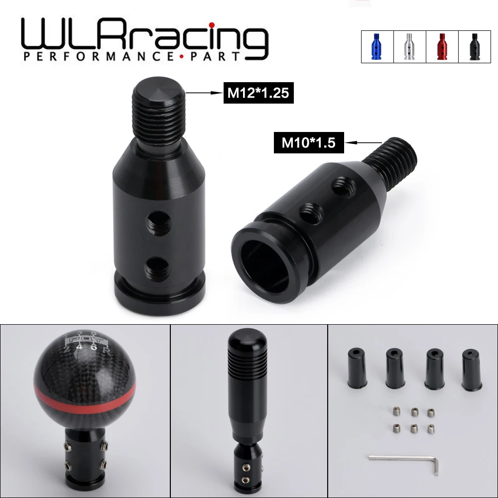 Universal Car Manual Gear Shift Knob Adapter For M10x1.5/M12x1.25 Thread Aluminum Alloy WLR-SBA01