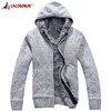 Jacket Men Thick Velvet Hooded Fur Jackets Mens Winter Padded Casual Knitted Sweater Cardigan Coats Outwear Sweatshirts Parkas ► Photo 1/6