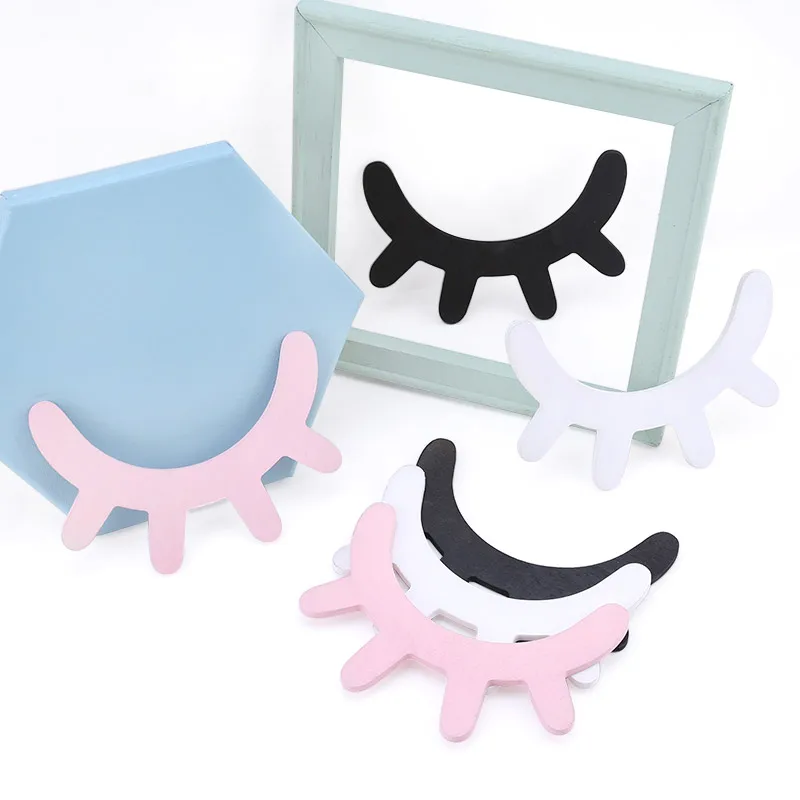 2Pcs Wooden Eyelash Wall Stickers - Black 3D Closed Eye Decor For Bedroom, Living Room, Nursery - View #12
