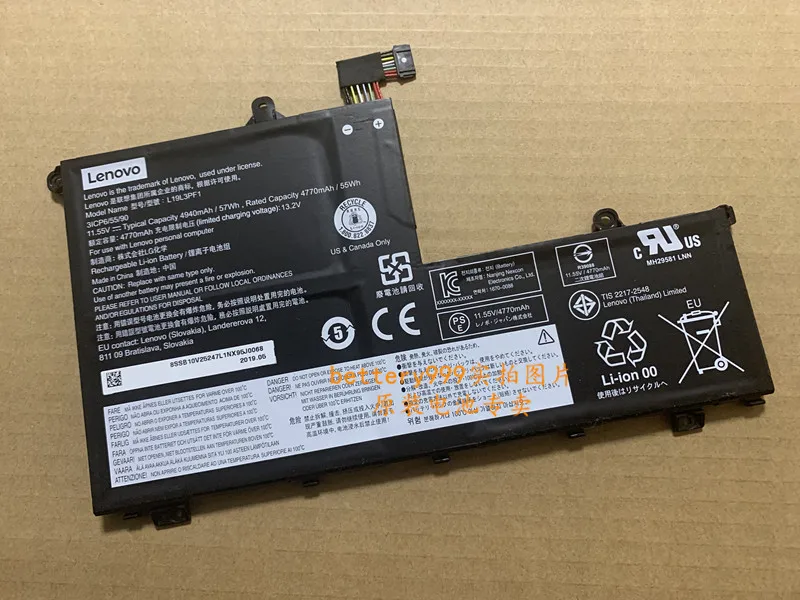 

Новый оригинальный аккумулятор для LENOVO 3ICP6/55/90, L19L3PF1 SB10W67400, 5B10W67257, SB10V25247 11,55 V 57WH