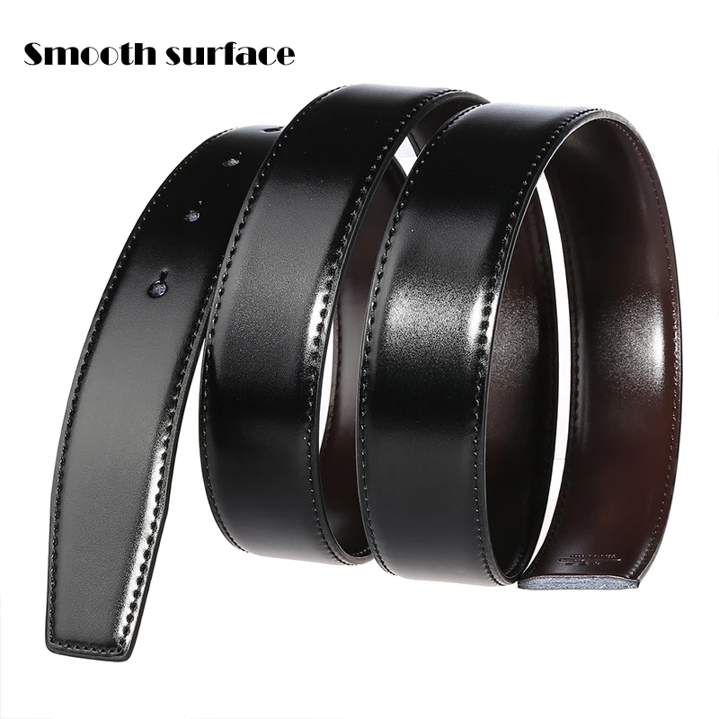 MEDYLA natural leather belt without buckle DIY assembly two sides available business belt for men m