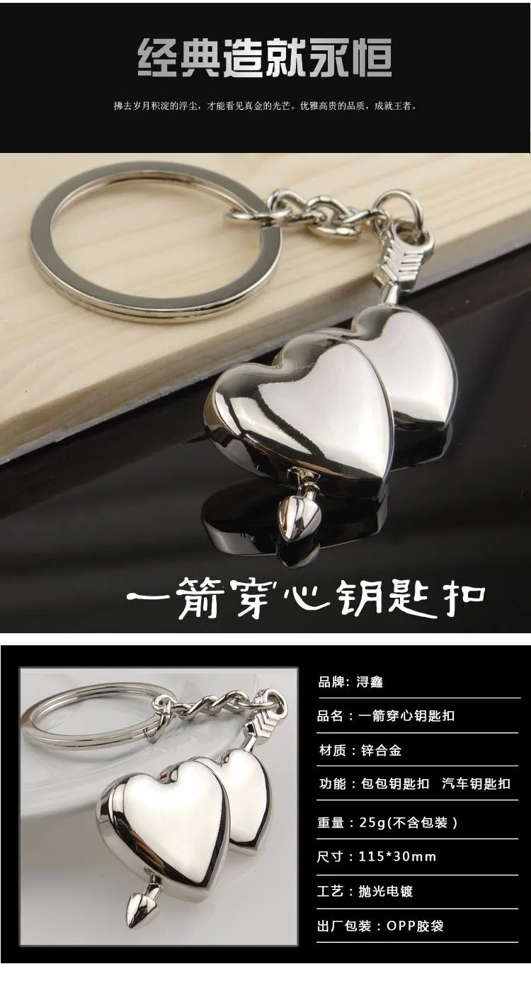 Kill Two Birds with One Stone Keychain Valentine's Day Wedding Photography Small Gifts 100 Years All Seasons Heart Keychain