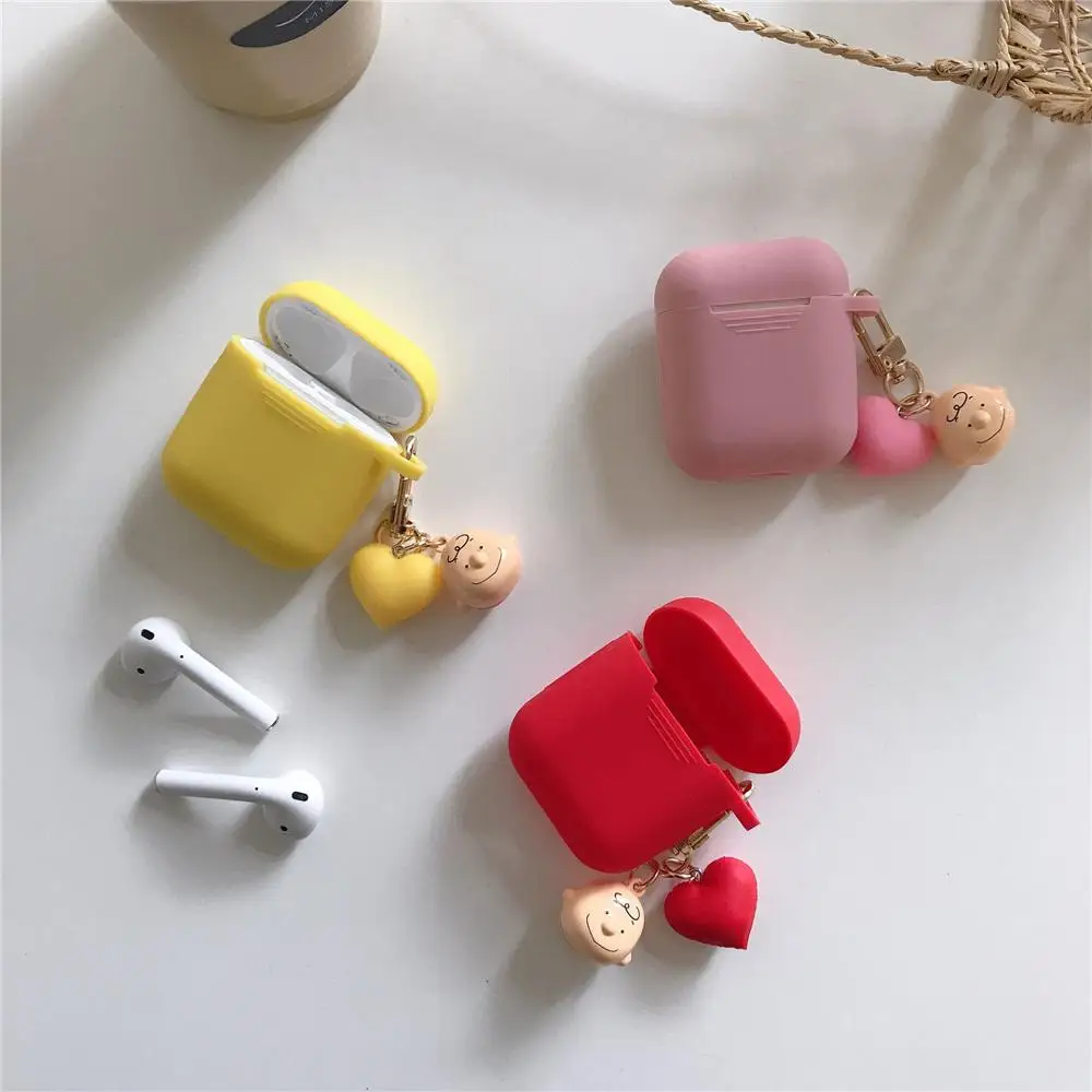 

fashion love Charlie Brown Pendant Soft Silicone Case For Apple new Airpods 12 Shockproof Cover Wireless Bluetooth Earphone case