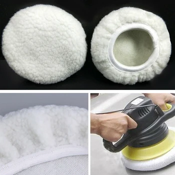 

4 Pcs 5 to 10 Inch 23cm / 9.06" Wool Polishing Pad Velvet Waxing Sleeve Apply to 9" or 10" Car Polisher