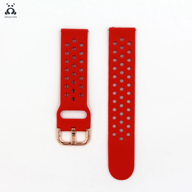 Red Lebanda спортивный ремешок для смарт-часов Galaxy Watch Active/42/46 мм, ремешок для HUAWEI GT силиконовый ремешок из мягкой дышащей ткани замена 20 мм/22 мм - Цвет ремешка: Red