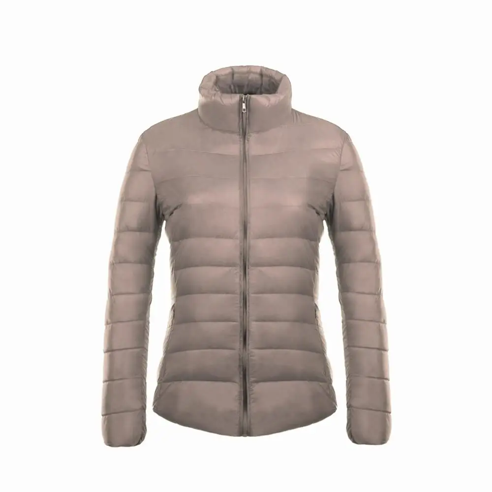 ZOGAA, женские парки, зимняя куртка, пальто для женщин, Повседневная однотонная парка с воротником-стойкой, куртки, женское хлопковое пальто, приталенная верхняя одежда - Color: Khaki
