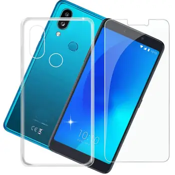 

For Alcatel 5006 3C 2019 Case 3C 2019Soft Case + Screen Protector Tempered Glass Protective for Alcatel 5006 3C 2019 6.7"