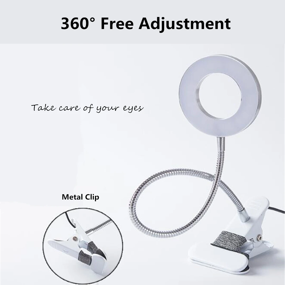  Led Desk lamp USB Warm/Cool Light Dimmable Table Lamp with Clip Bed Reading Book Night Light LED De - 4000337178750