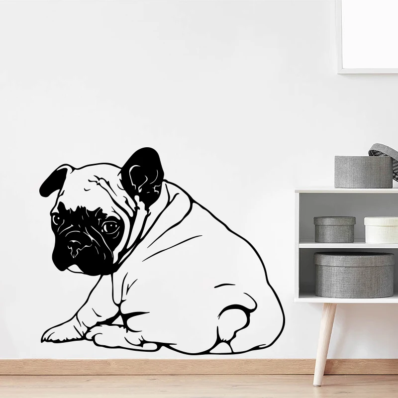 Cartoon French Bulldog Animal Wall Sticker Kids Room Kitchen Dog Pet Wall Decal Bedroom Vinyl Home Decor (1)