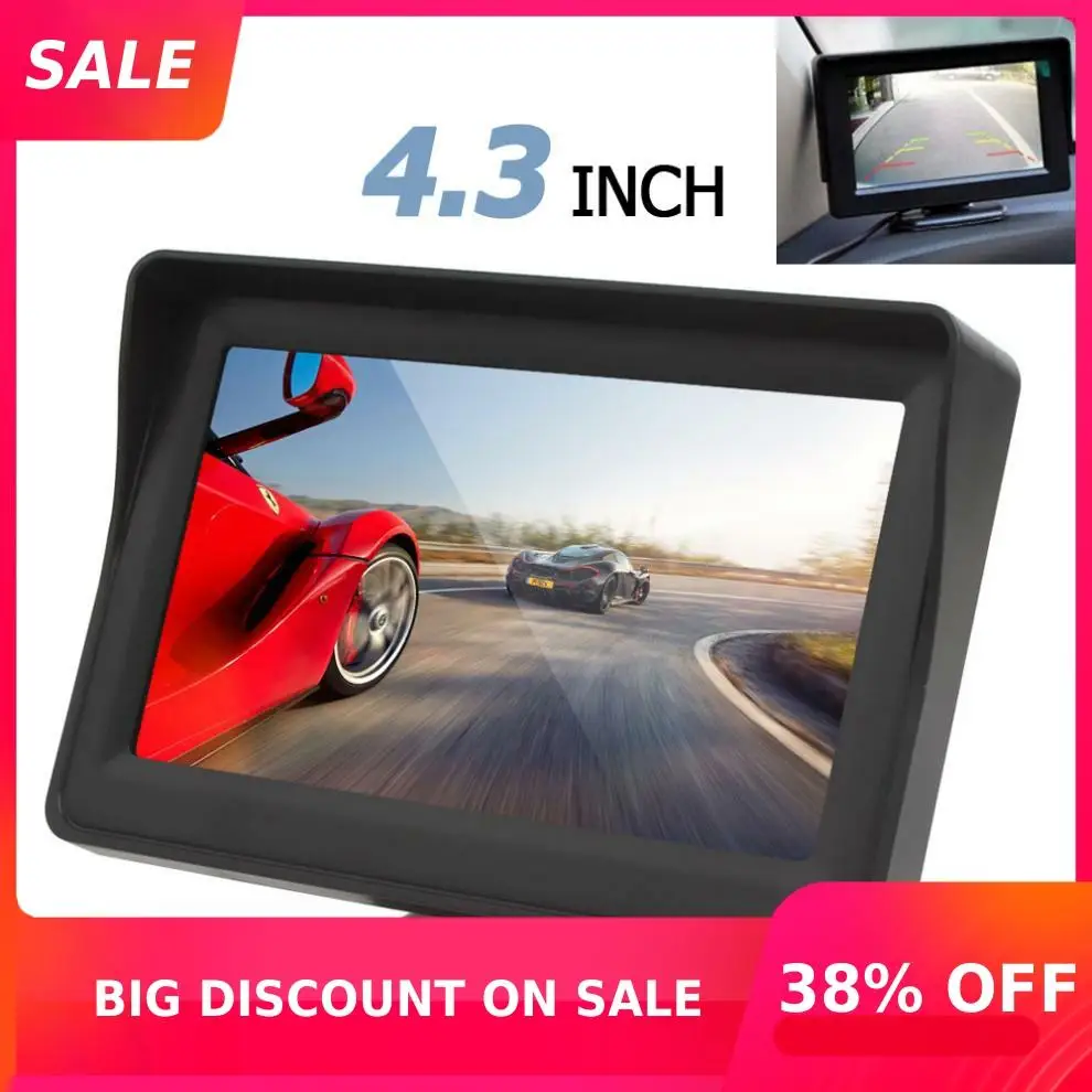 4,3 дюймов цветной TFT ЖК-дисплей Цифровая hd-панель Авто заднего вида монитор резервная Парковка автомобиля заднего вида монитор Поддержка 2
