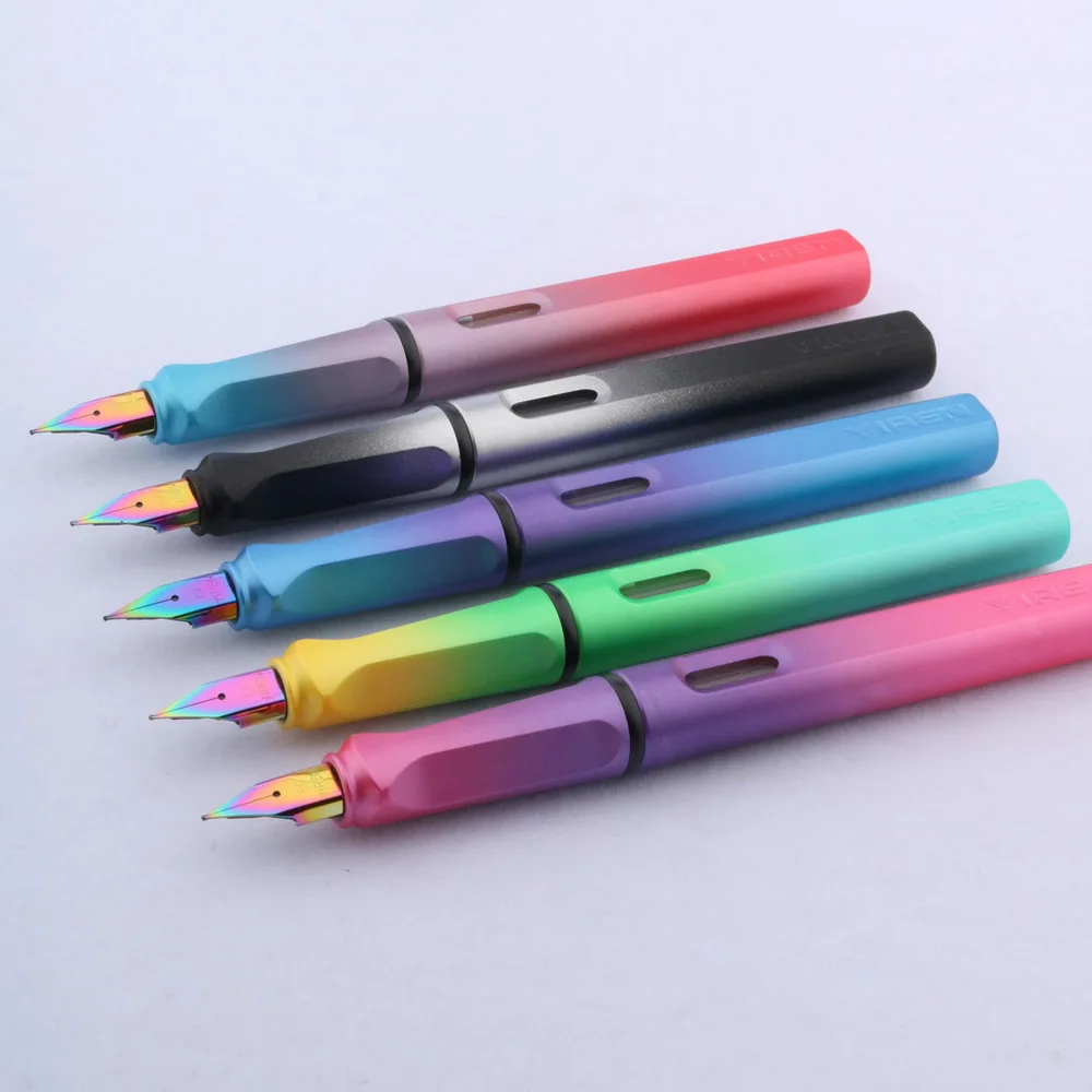 fashion color Gradient EF Nib BLUE purple aurora Fountain Pen