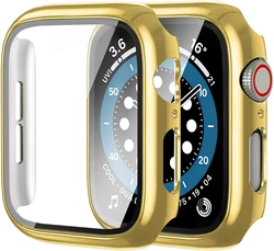 Premium Plated Glass Cover & Screen Protector for 45mm series 7 8 9 (Gold)