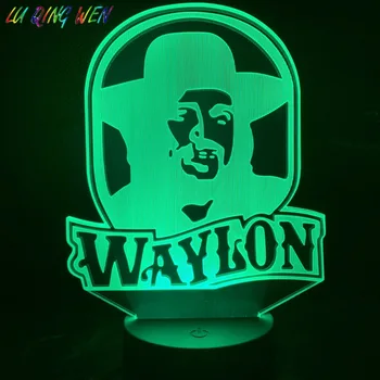 

Unique Led Night Light Waylon Jennings Figure Nightlight for Adult Fans Bedroom luminaria Color Changing USB Led Night Lamp