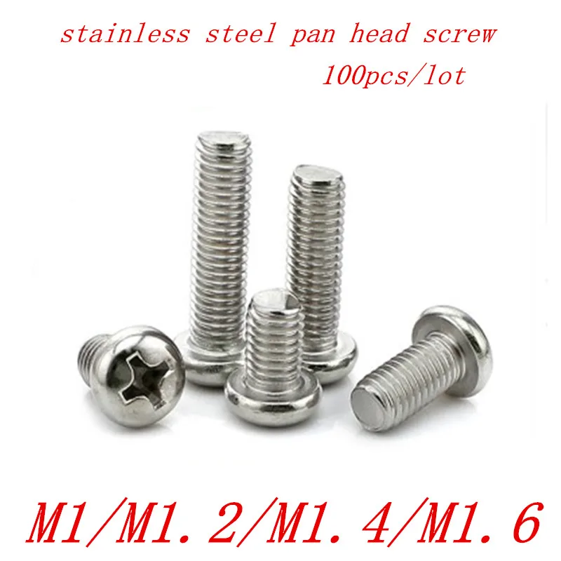 100 шт. m1m1.2 m1.4 m1.6 * 3/4/5/6/8/10/12 ISO7045 DIN7985 304 крестовая Встраиваемая головка из