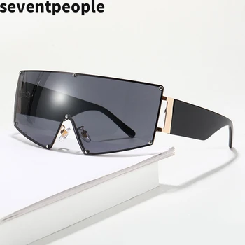 

Vintage Oversized Sunglasses Women 2020 Fashion Luxury Brand Designer One-Piece Steampunk Sun Glasses Men Square Goggle Shades