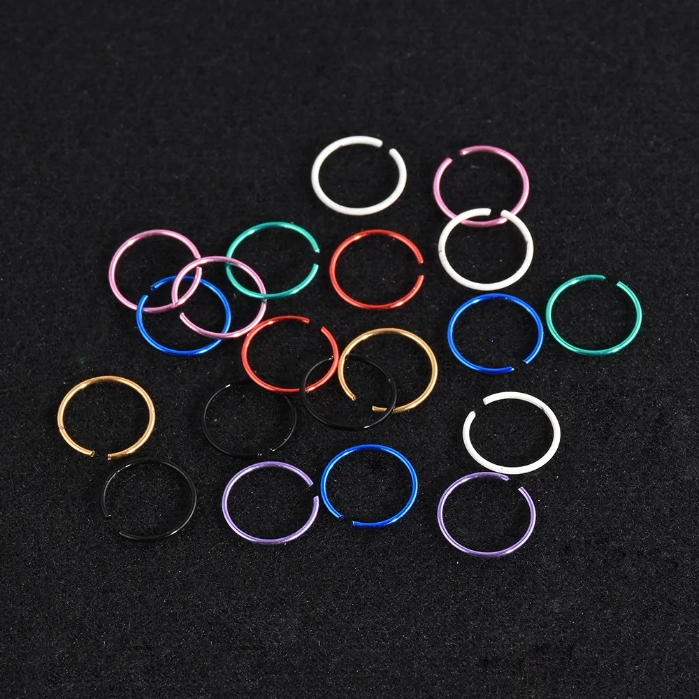 Piercing Jewelry Nose Rings Body Piercing Jewelry Body Jewelry Nose Studs 40PCS/Set Fashion Women Men Body Jewelry Colorful Fake Nose Hoop Nose Ring Stud Punk Style
