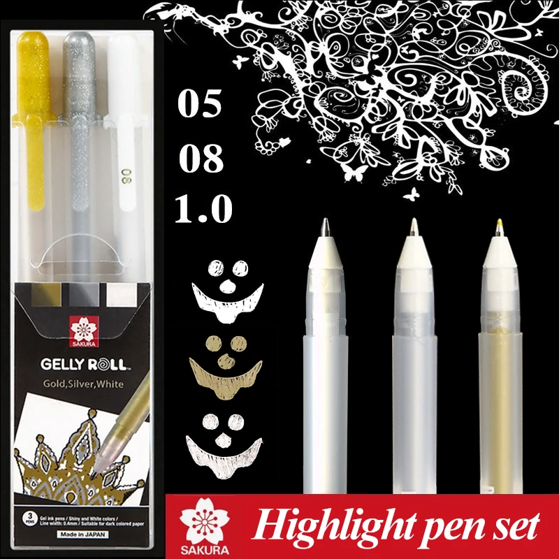 Japan Sakura XPGB Gelly Roll Gel Ink Pen White 05/08/10 Sketch