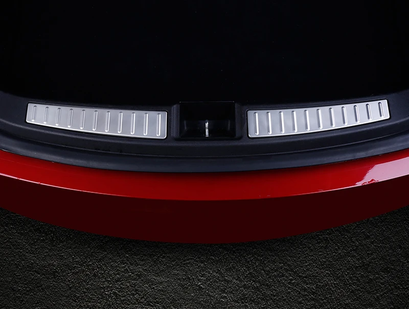 Подходит для Tesla модель S- автомобильный Стайлинг стальной внутренний задний багажник загрузки защитная накладка для бампера Защита Отделка 1 шт. авто аксессуары