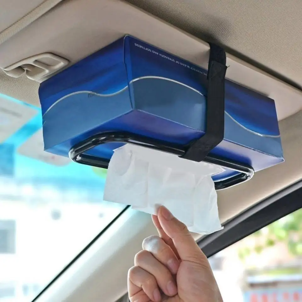 Fredysu Porte-mouchoirs Pour Pare-soleil De Voiture, Porte-serviettes Pour Pare-soleil Étui à Mouchoirs Pour Siège Arrière, Boîte à Mouchoirs De Voiture De Qualité Supérieure Pour Voiture, Véhicule - 7