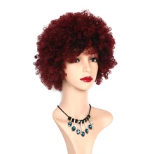 Парики для черных женщин красные парики синтетические волосы на каждый день вечерние косплей женские парики термостойкие волокна волос