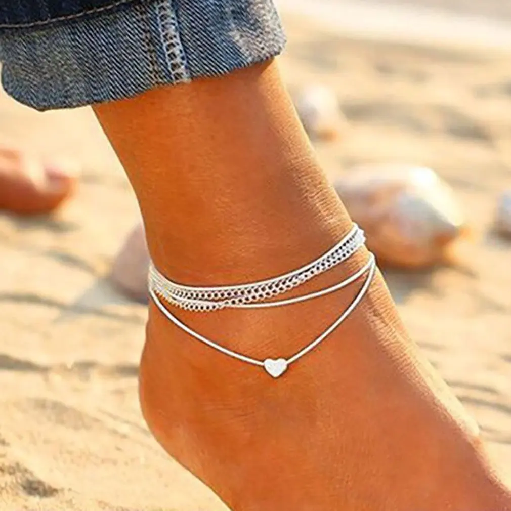 Chic Double Layer Wedding Bridal Chain Charm Beads Foot Bracelet Anklet For Leg Ornaments High Quality Ankle Chain Chic Double Layer Wedding Bridal Chain Charm Beads Foot Bracelet Anklet For Leg Ornaments High Quality Ankle Chain