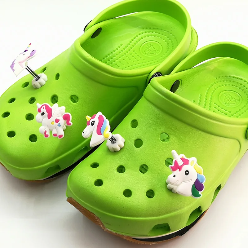 3-5PC PVC Lovely Clasic cartoon  Croc Charms Decoration For Shoes Buckles JIBZ Girl Gift Shoe Accessories With Spring Buckle