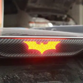 

3D carbon fiber brake tail light stickers Batman stickers black knight stereo car stickers universal models